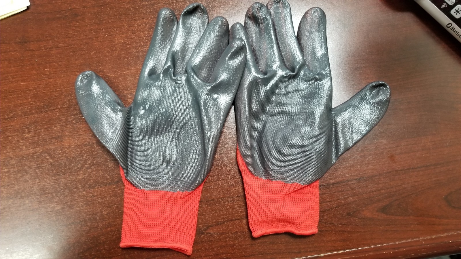 Grease Monkey Nitrile Coated Work Gloves 12 Pairs Size Large Red Black BIG TIME