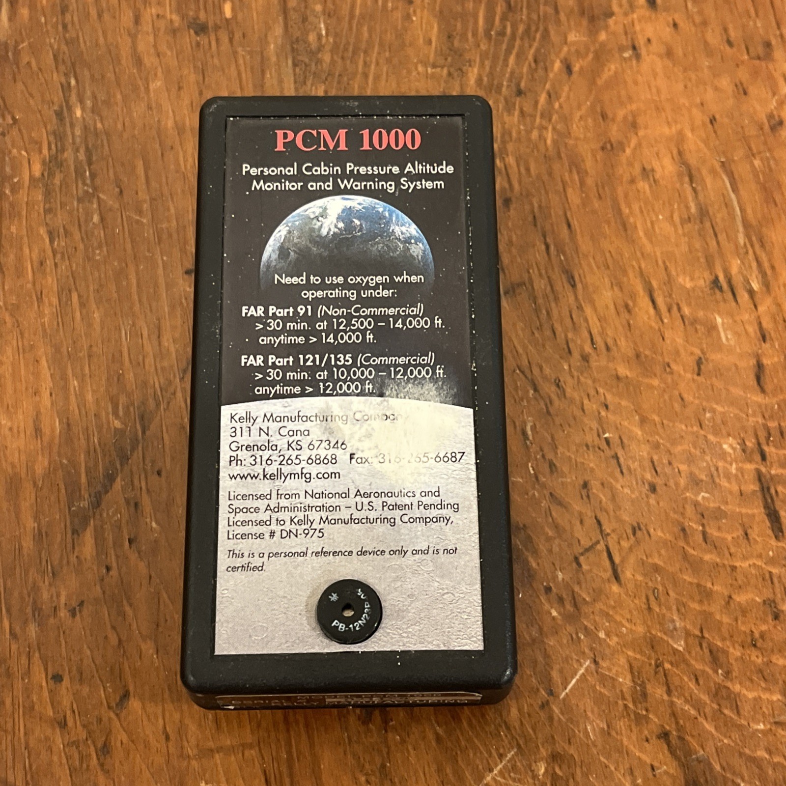 Kelly Mfg PCM 1000 Cabin Pressure Altitude Monitor & Warning System TESTED WORKS