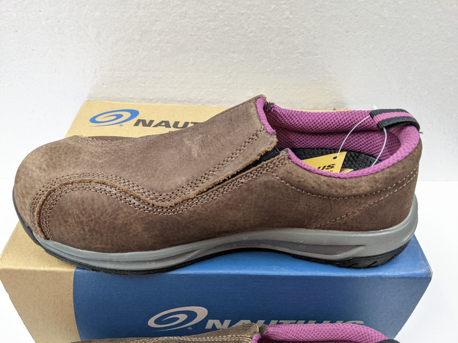 Nautilus Safety Footwear Women’s Slip-on ESD Industrial Shoe Size 7 MED Brown