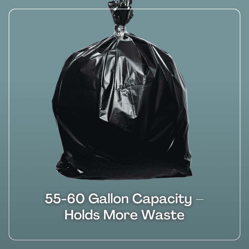 55-60 Gallon Heavy-Duty 1.2 mil Black Garbage Can Liners – 38×60 – 100ct