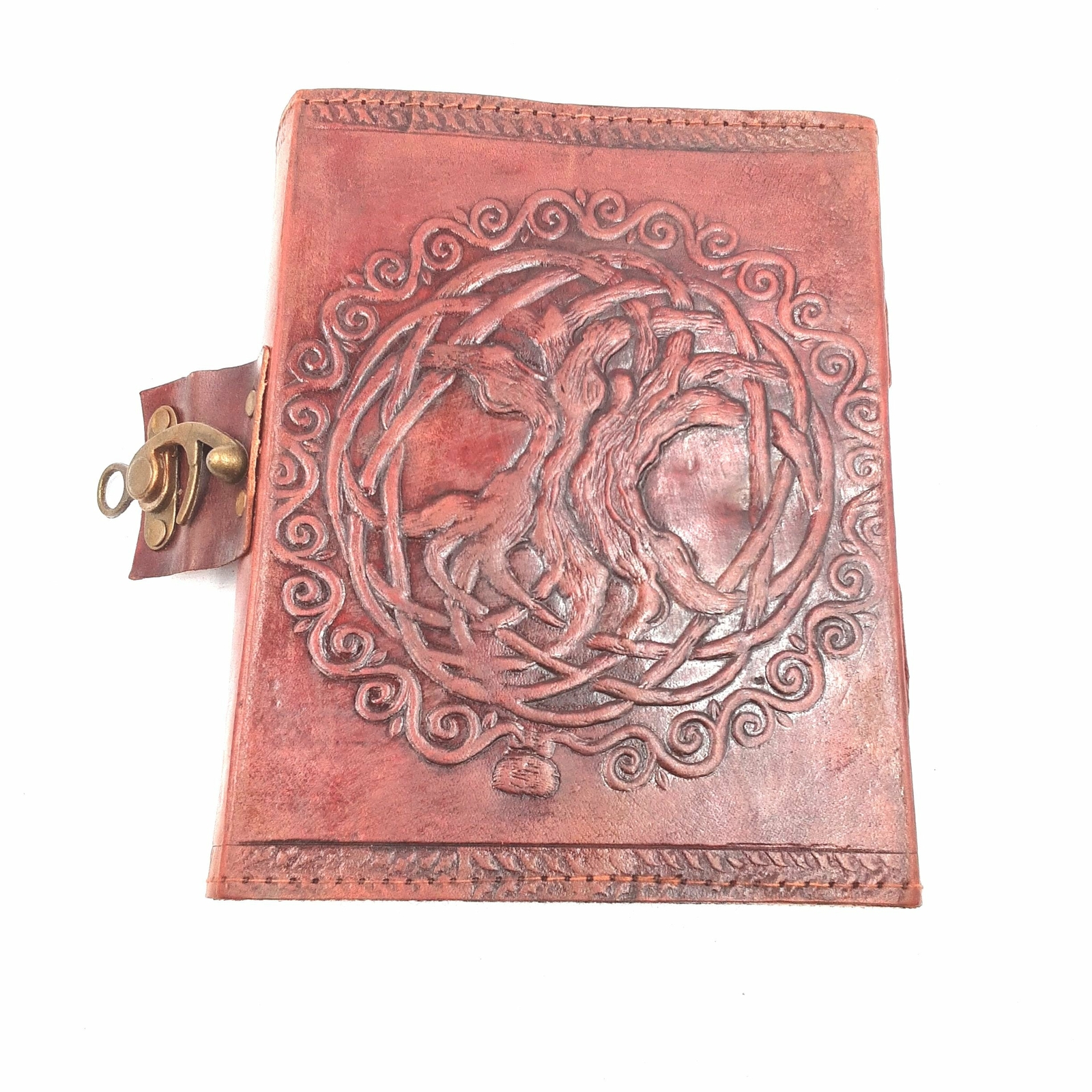 Tree of life leather blank book with lock #2891