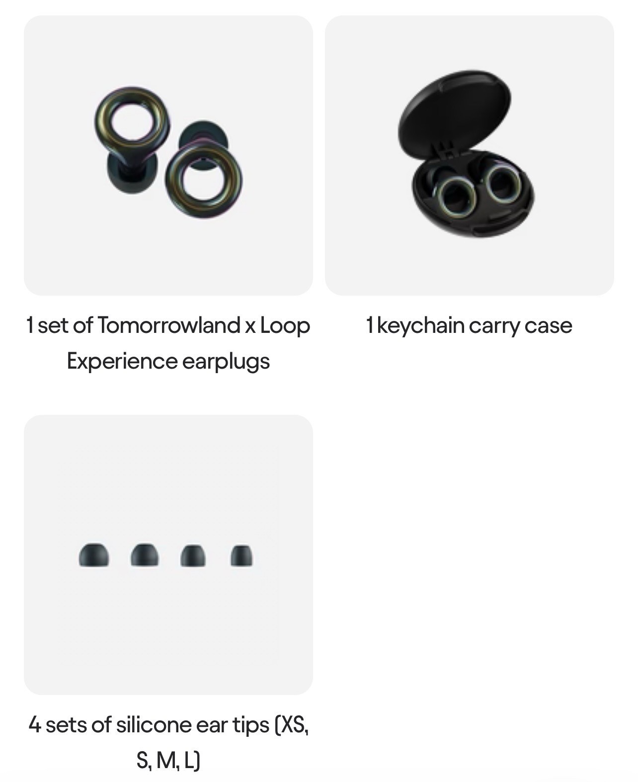 Loop X Tomorrowland Experience 2 Earplugs •Holographic Black• Brand New