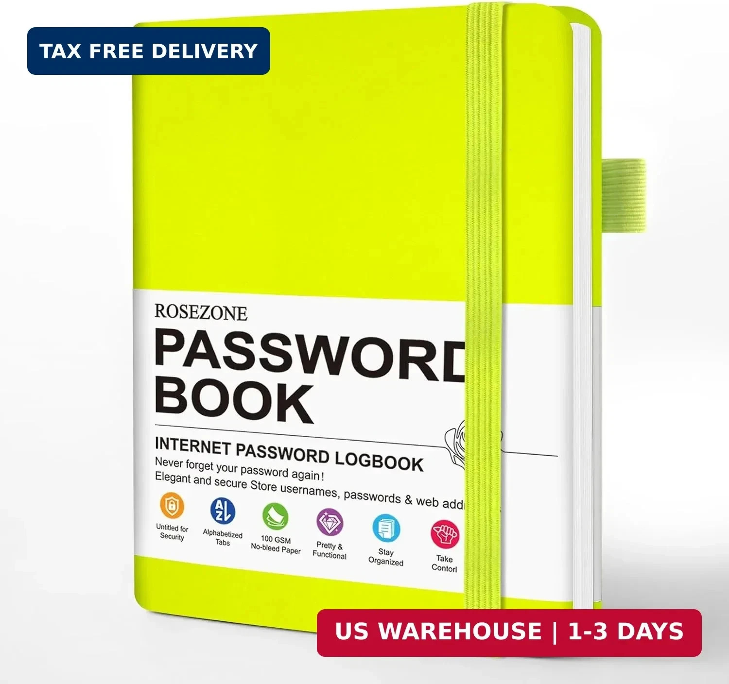 Password Book with Alphabetical tabs. 4.3″x5.7″ Internet Address Organizer Logbo