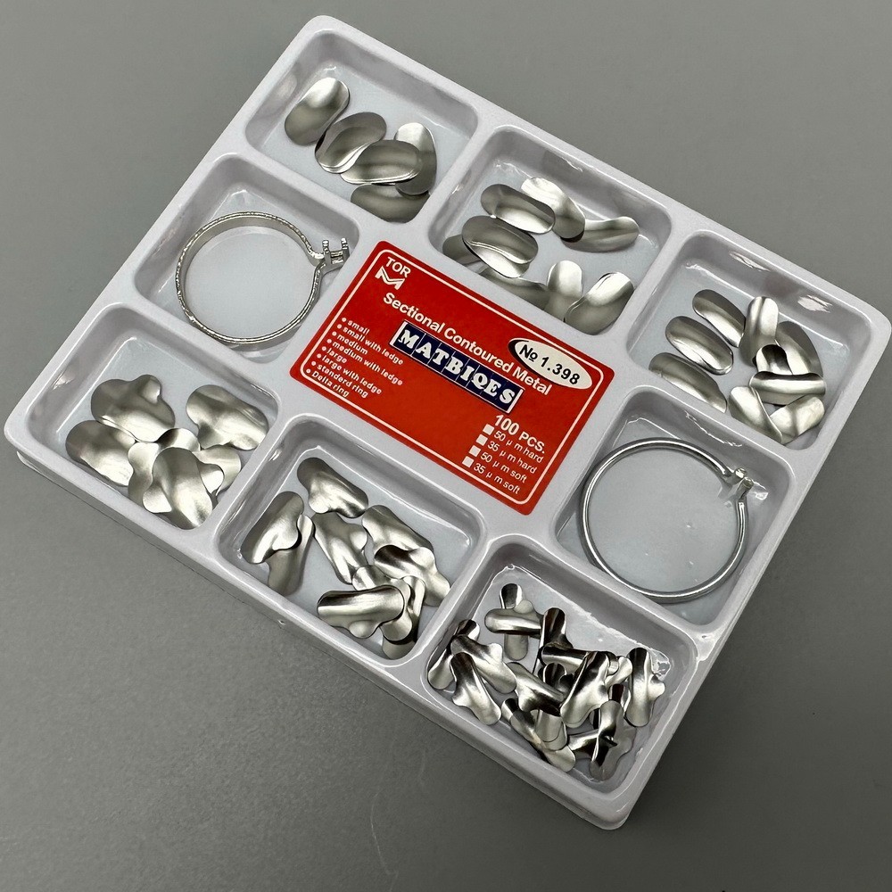 Dental Sectional Contoured Metal Matrices Refill Matrix Band Ledge 35-50um Kit