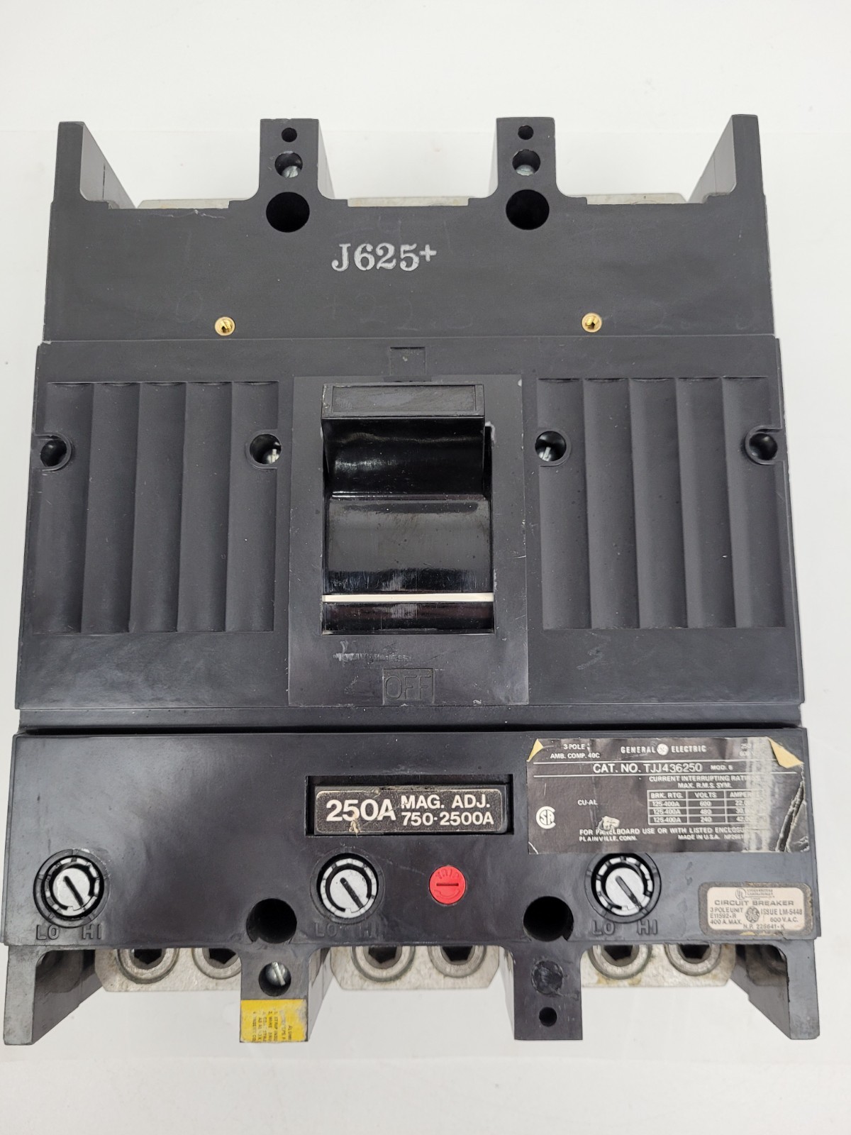 TJJ436250 GE 250 Amp 600 Volt 22kA Circuit Breaker – Next Day Option