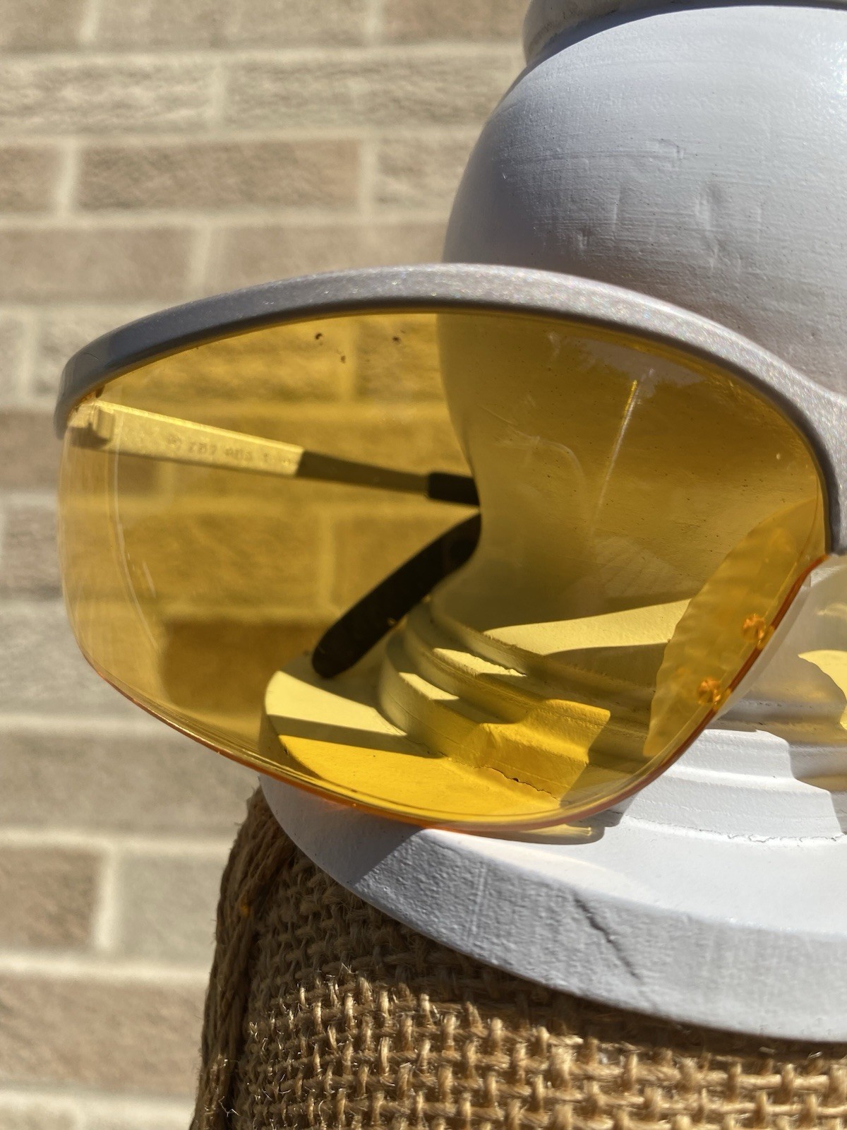 AOS Metaliks Sport Safety Glasses Dark Yellow Tint Metal Frame Anti-Scratch