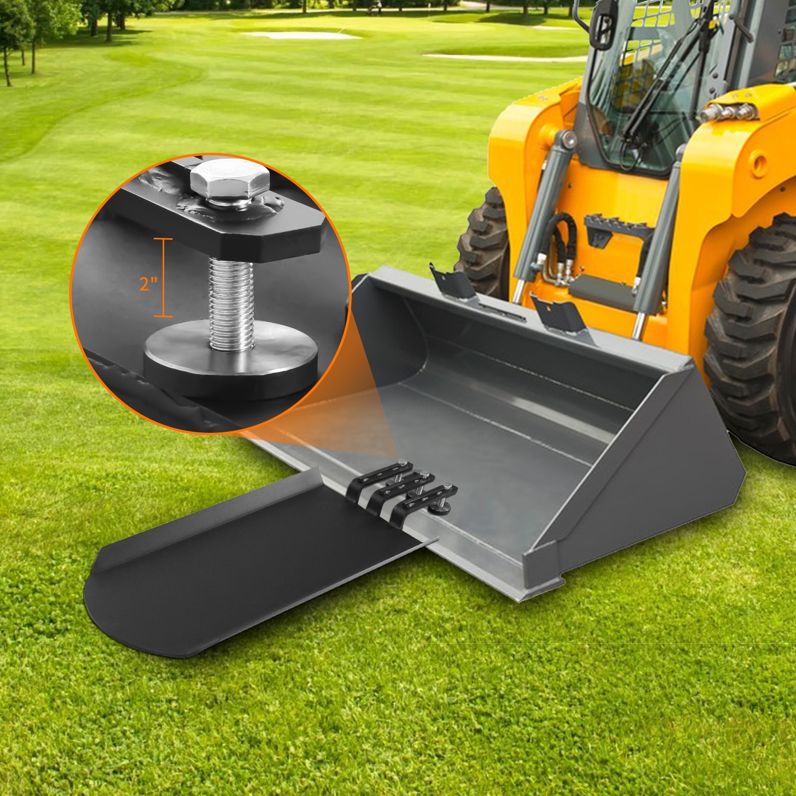 Clamp On Quick Spade, Attachment for Skid Steer, Tractor Bucket or Pallet Fork