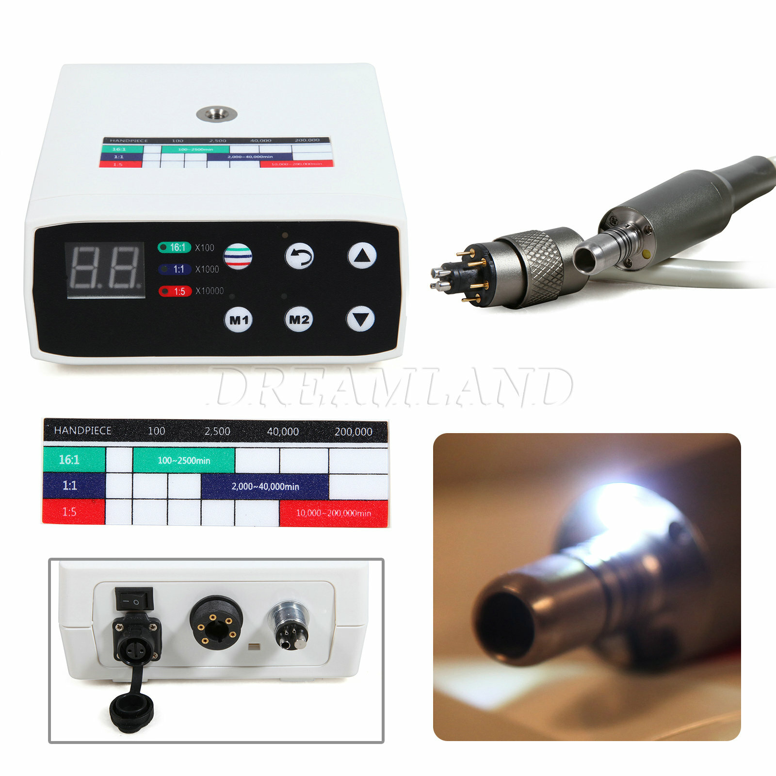 Yabang Dental Brushless LED Electric Micro Motor 1:1/1:5 Increasing Handpiece