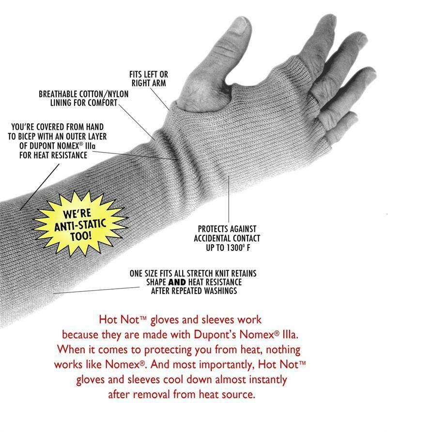 18″ Hot Not Nomex III Heat Resistant Sleeve with Finger and Thumb Holes (1 Each)