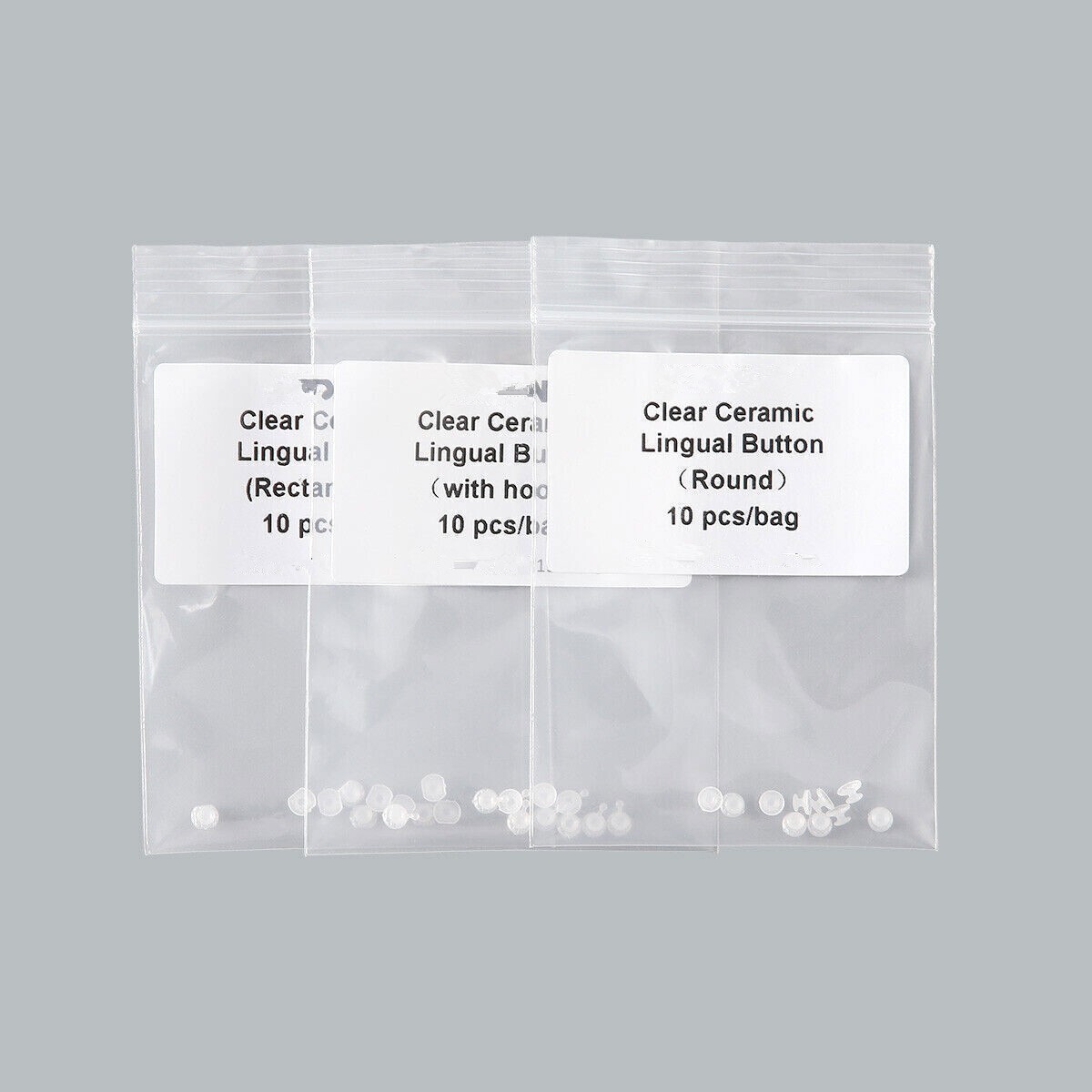 Dental Orthodontic Ceramic Lingual Buttons Round Rectangular/Round with hook