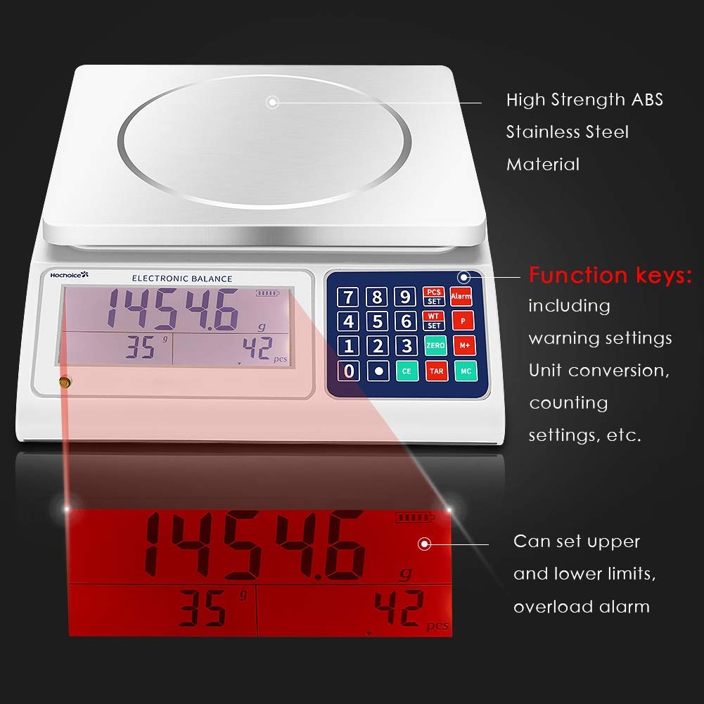 Industrial Counting Scale Gram Scales for Parts and Coins 66lb/0.00022lb-30kg…