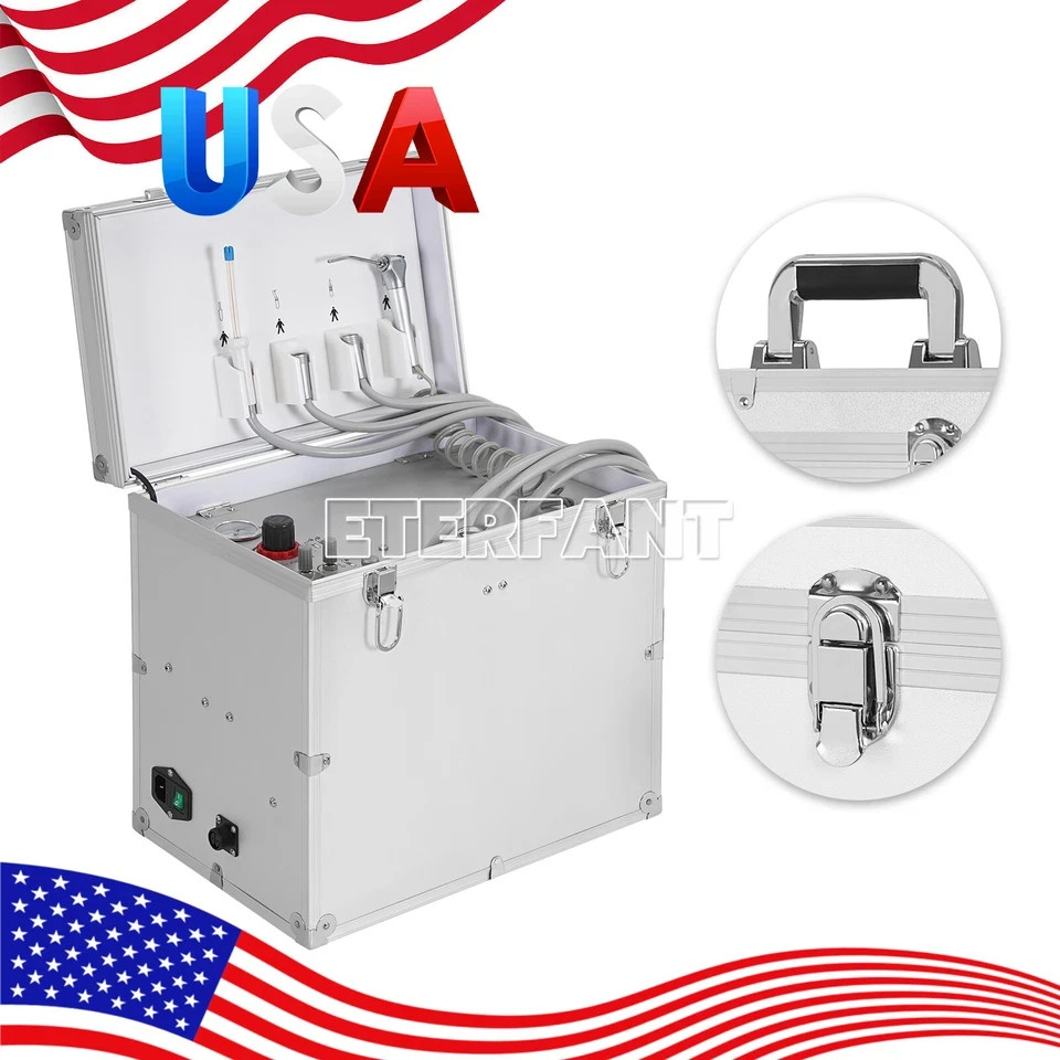Dental Delivery Cart Treatment/Unit System Air Compressor/Turbine Unit 4Hole US