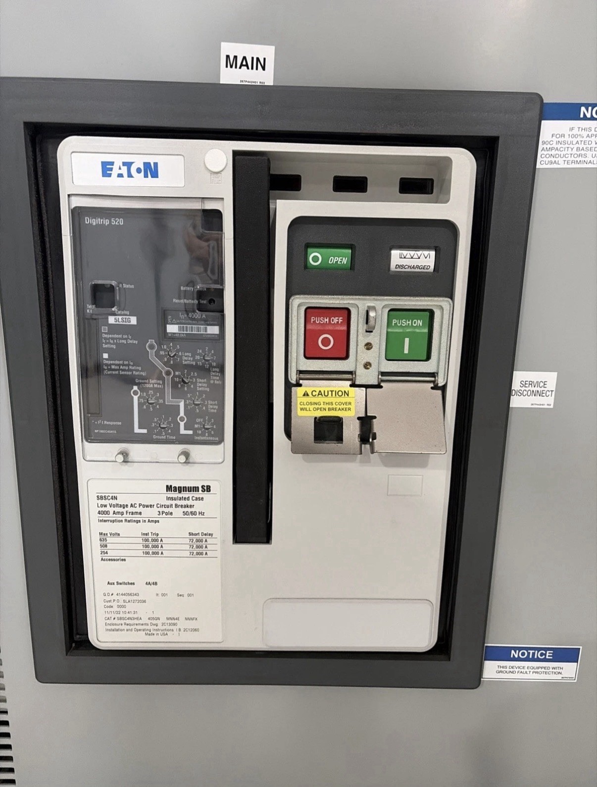 New Eaton SwitchGear 4000A 3ph 4w Meter Main Breaker Switchboard w Distribution