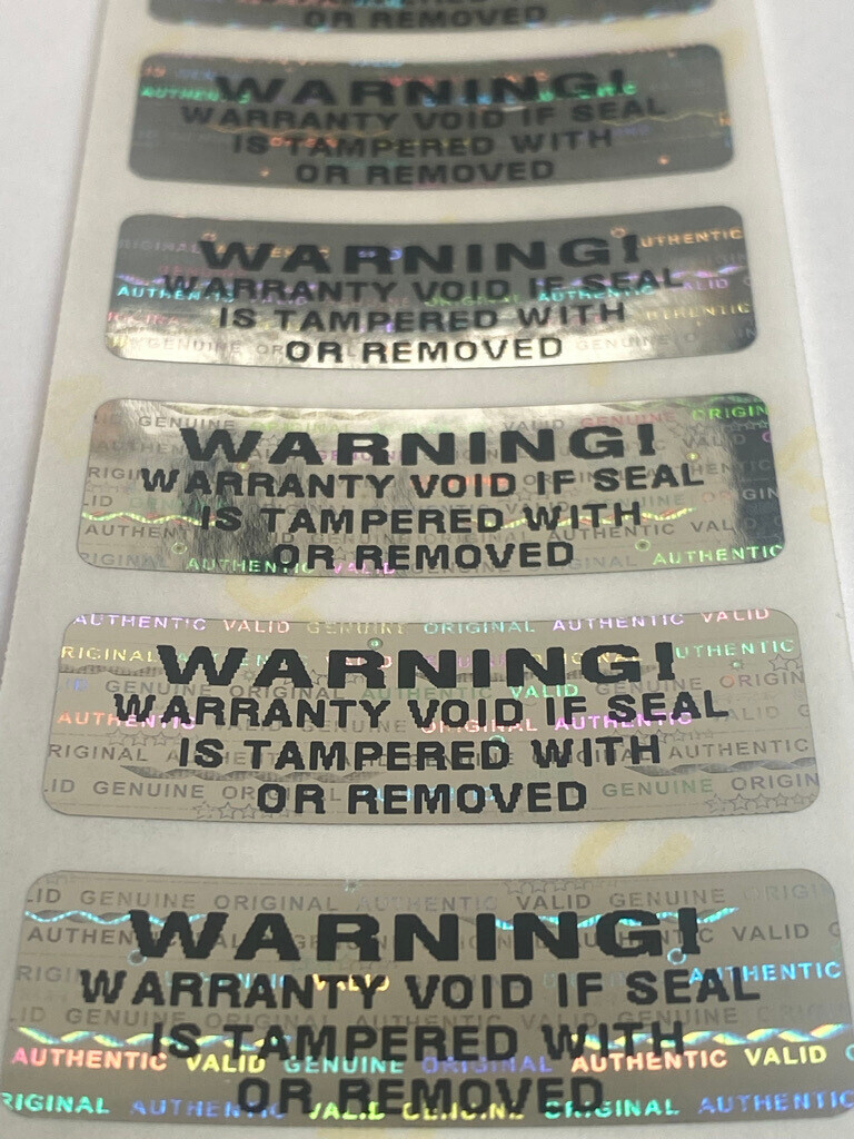 100 WARNING! WARRANTY VOID TAMPER EVIDENT SECURITY HOLOGRAM LABELS STICKERS SEAL