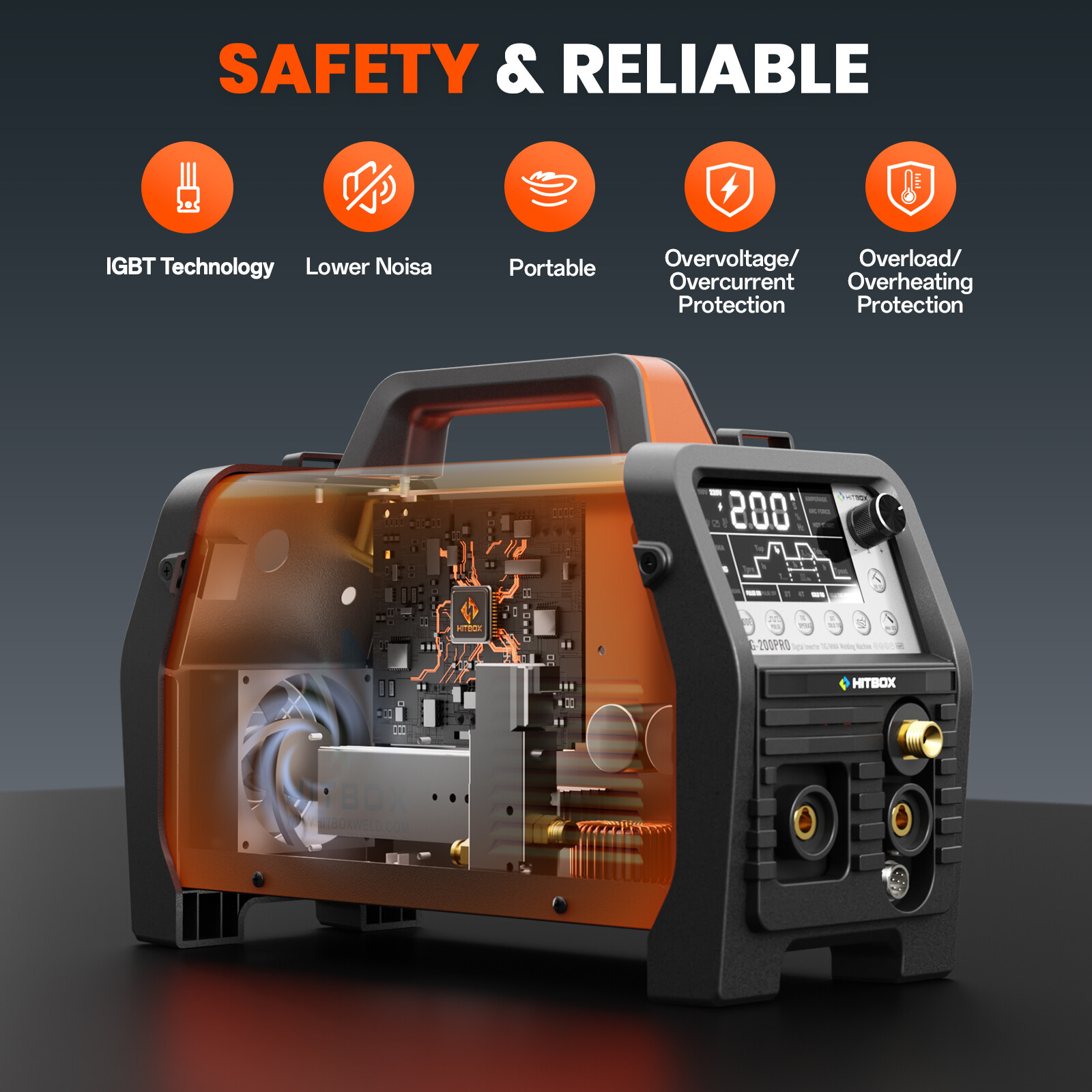6in1 Cold TIG Welding Machine, Pulse/SPOT/HF/Clean TIG welder 200A& Helmet Home