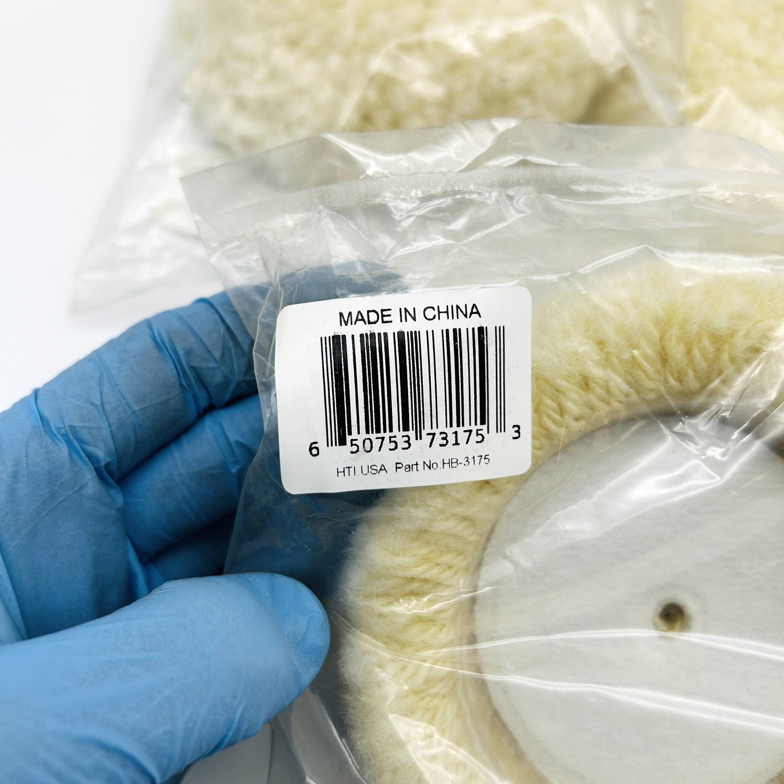 Hi-Tech Industries HB-3175 Mini Buffing Cutting Pad Wool 3.5in Hook and Loop 3pk