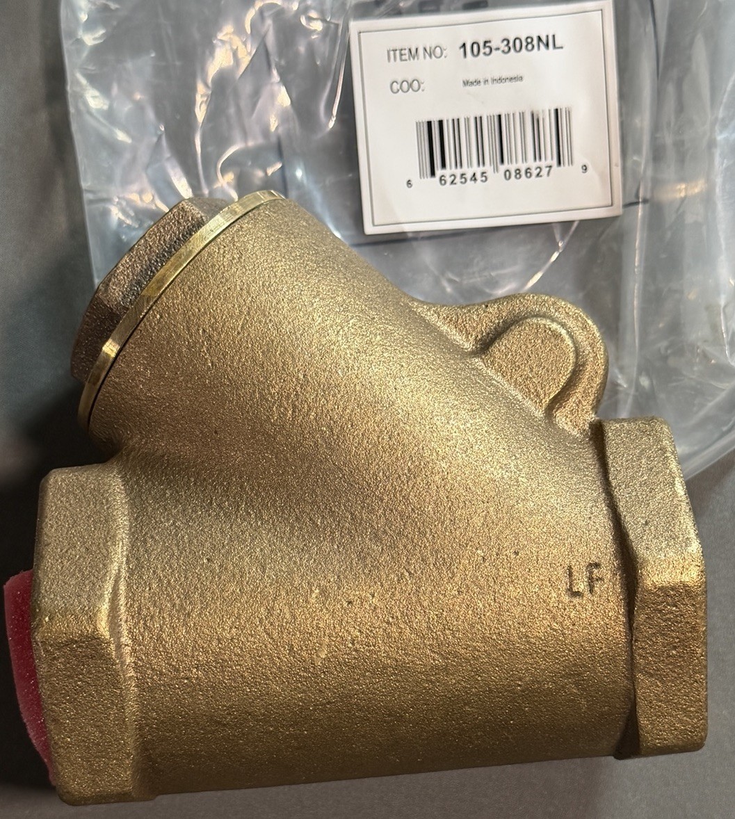 Legend T-453NL No Lead Bronze Y-Pattern Swing Check Valve-2″ FNPT(105-308NL)