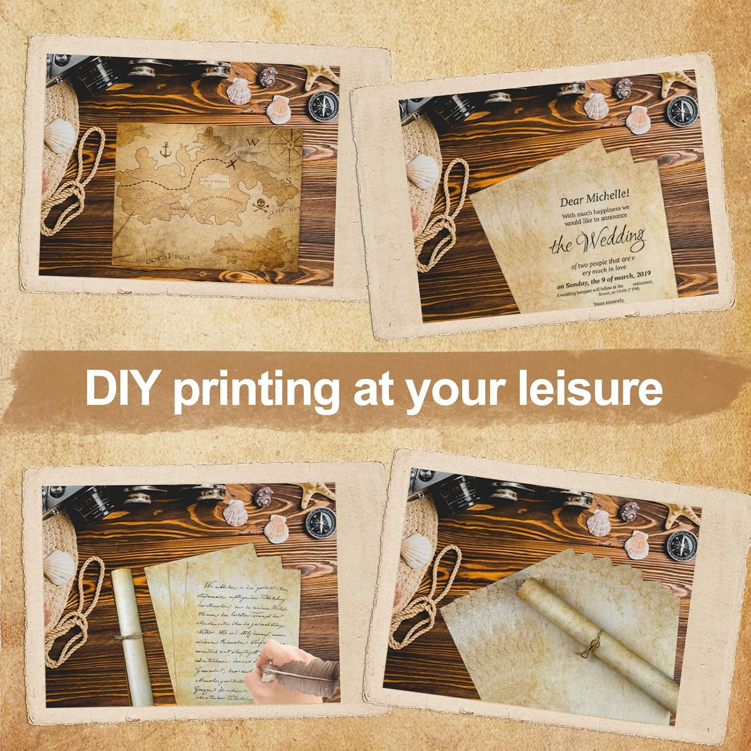 70PCS Vintage Paper 8.5 x 11 in Parchment paper for Writing Letter writing Paper