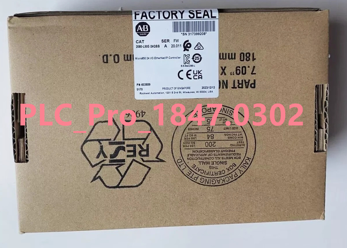 1PCS NEW Allen-Bradley 2080-L50E-24QBB Micro850 24 I/O EtherNet/IP Controller