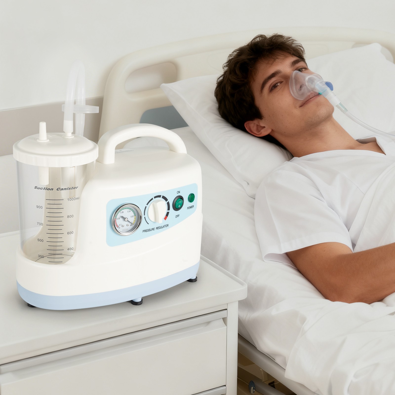 1000ML Phlegm Suction Unit Portable Dental Medical Vacuum Aspirator Machine