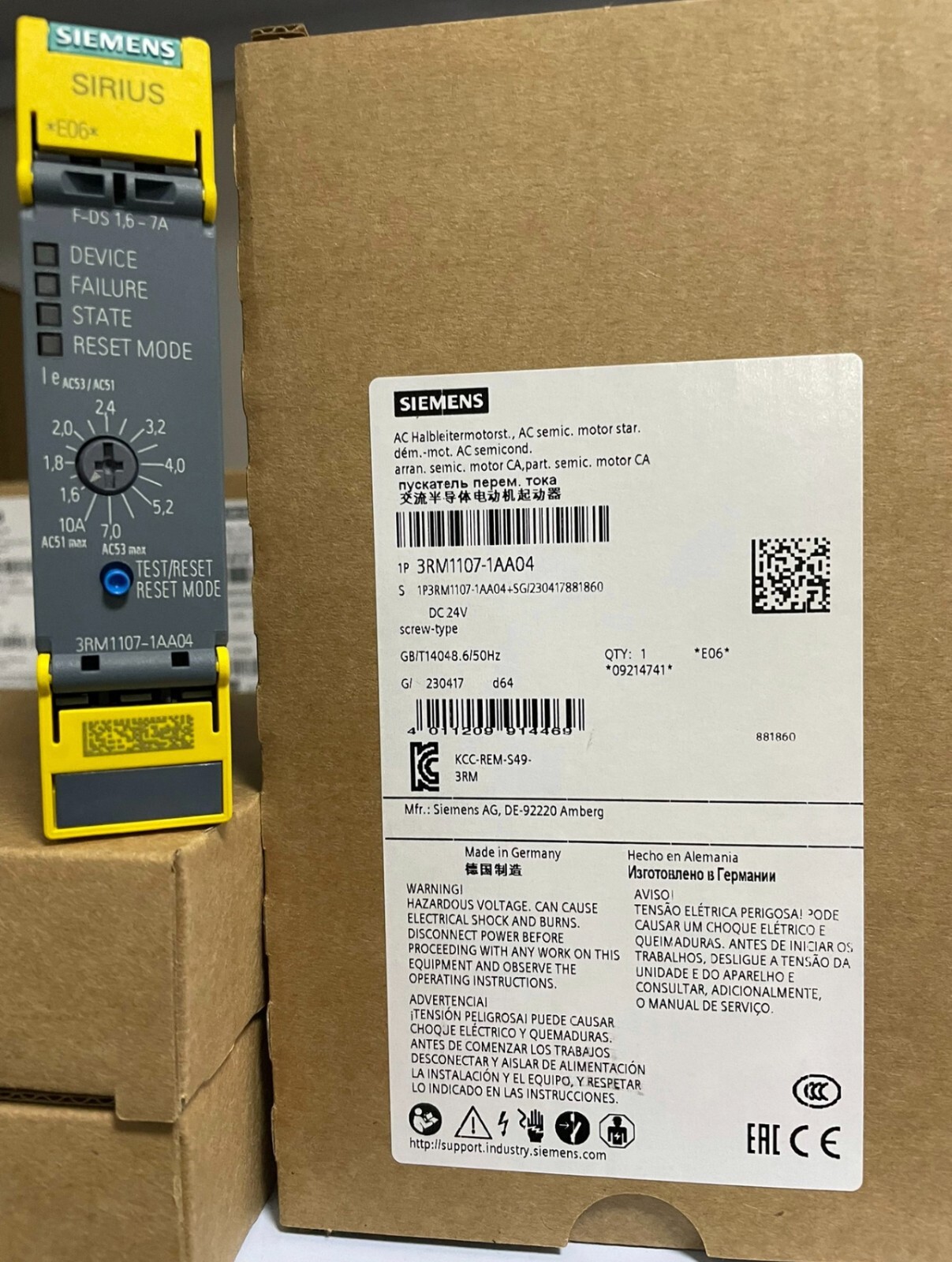 1PC New Siemens 3RM1107-1AA04 Motor Starter Expedited Shipping 3RM11071AA04