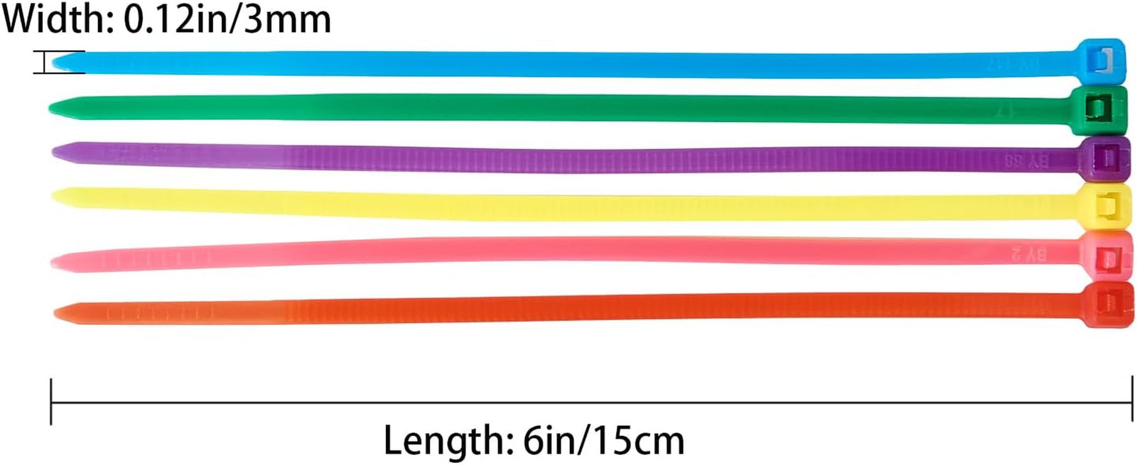 Qdishi 600Pcs Small Colored Zip Ties 6 Inch Multi-Color Zip Wire Tie for Deco Me