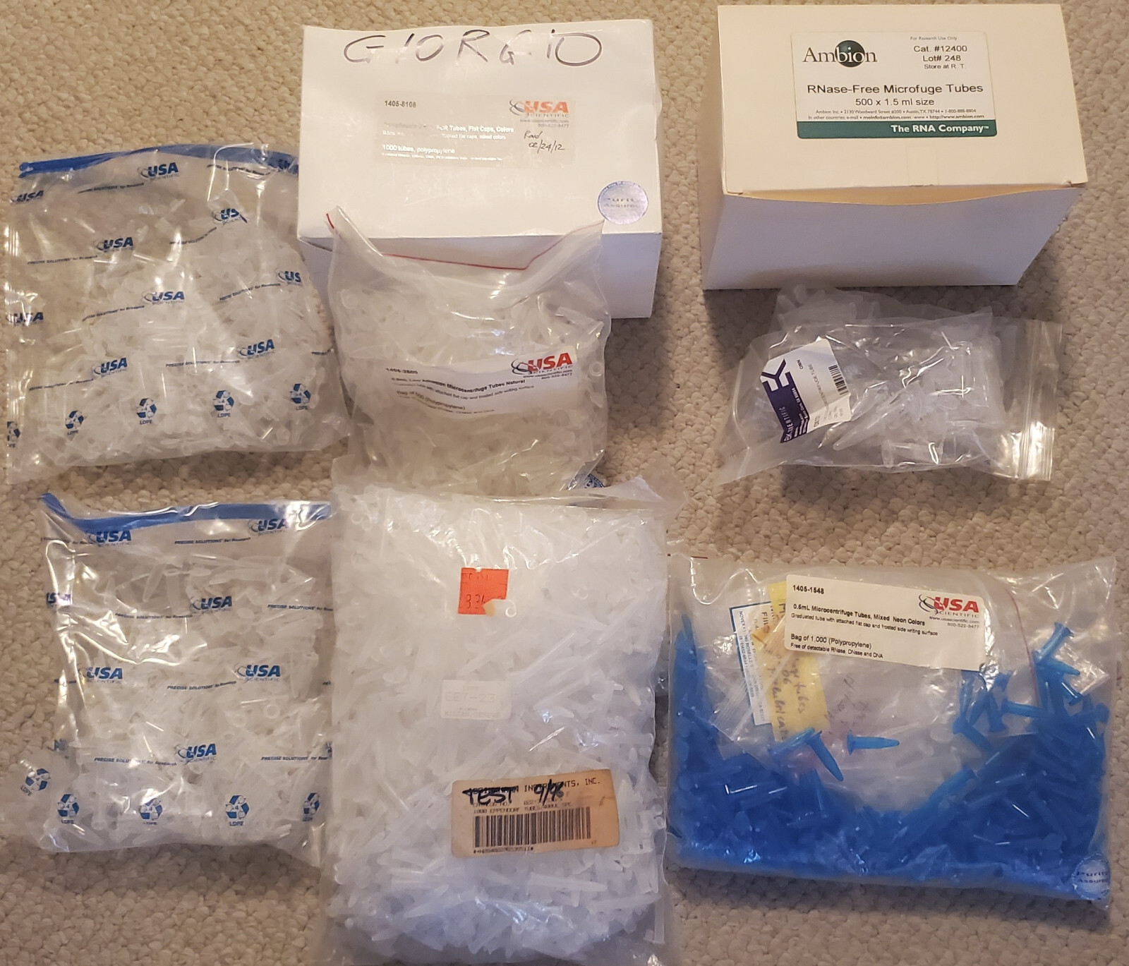 Microcentrifuge Tubes – 1.5ml, 0.5ml, 0.4ml + 0.5 ml PCR Tubes.