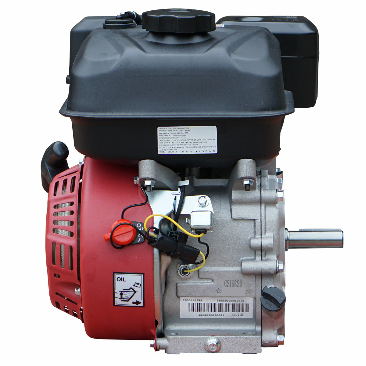 New 6.5HP Gas Engine Motor Recoil Start Fast Free Shipping! Horizontal 212cc