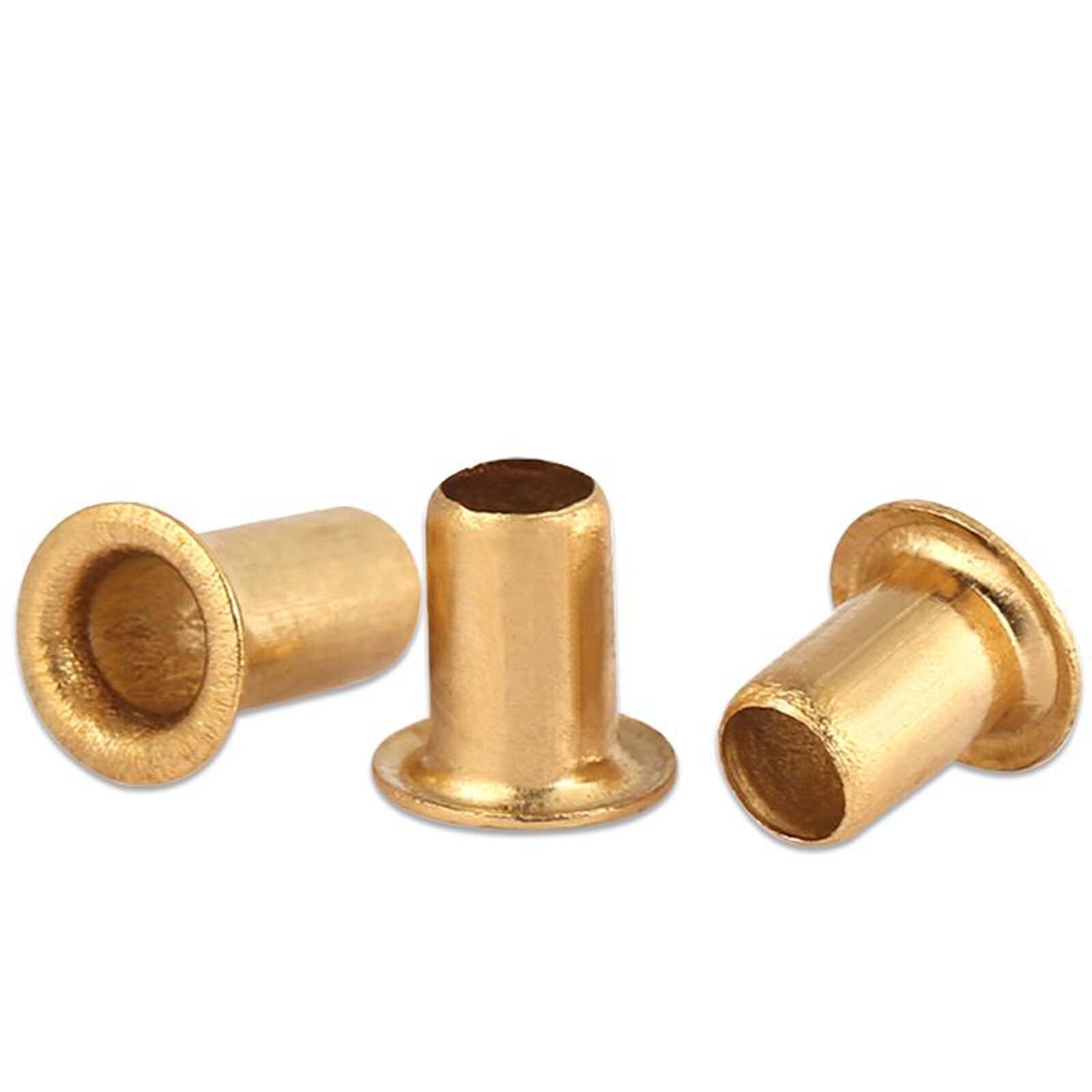 Brass Hollow Tubular Rivets Eyelet Leather Craft Grommet M0.9 to M6 DIY