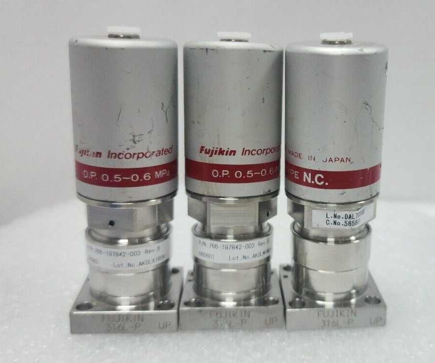 3pc LAM Research 766-197842-003 Rev B,Fujikin 565601 Diaphram Valve,Jp_,96433
