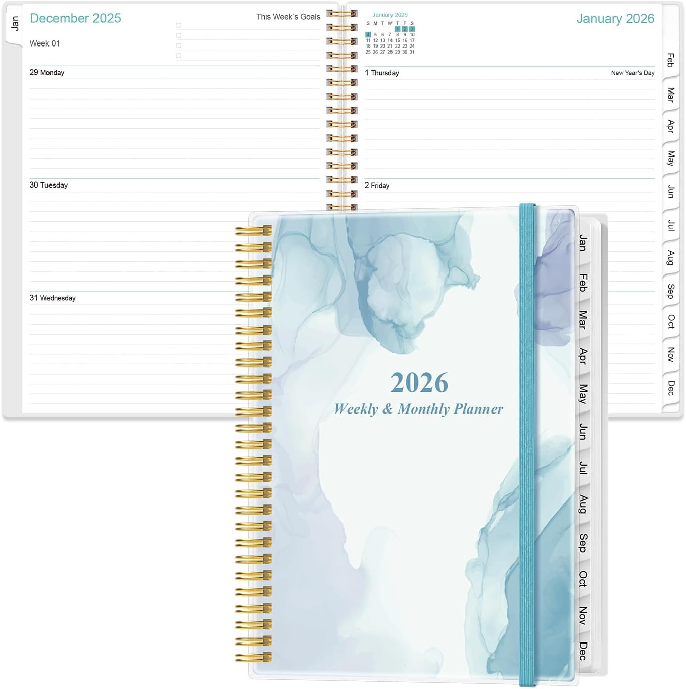 2026 Planner – Planner 2026 from January 2026 to December 2026 with 12 Monthly T