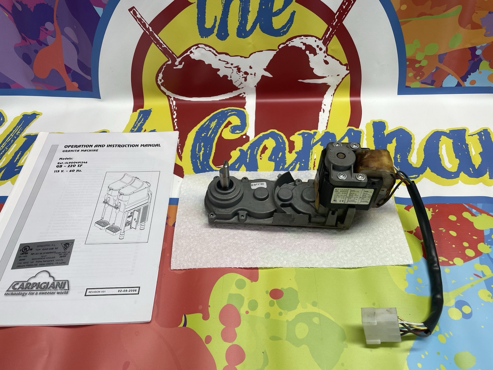 Slush machine gear motor. Carpigiani – sold under multiple brands