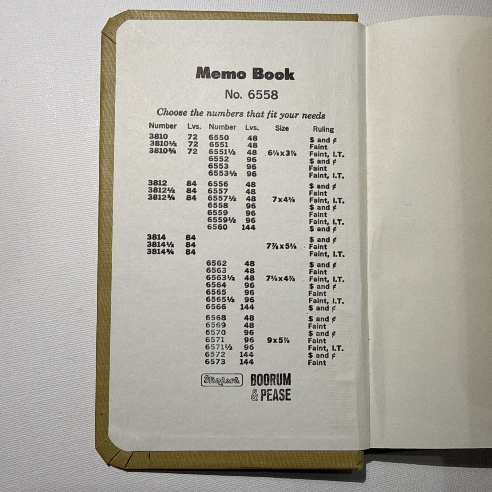 Vintage Boorum & Pease Memo Books No. 6558 Set Of 3 Notebook 7×4.5 Inch Tan