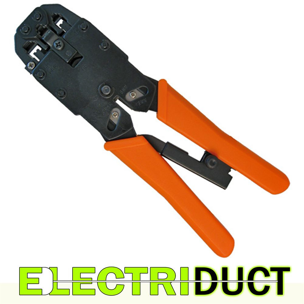 Crimp Tool – RJ11, RJ12, RJ45, 6×4, 6×6, 8×8 – CAT6A STP – Electriduct