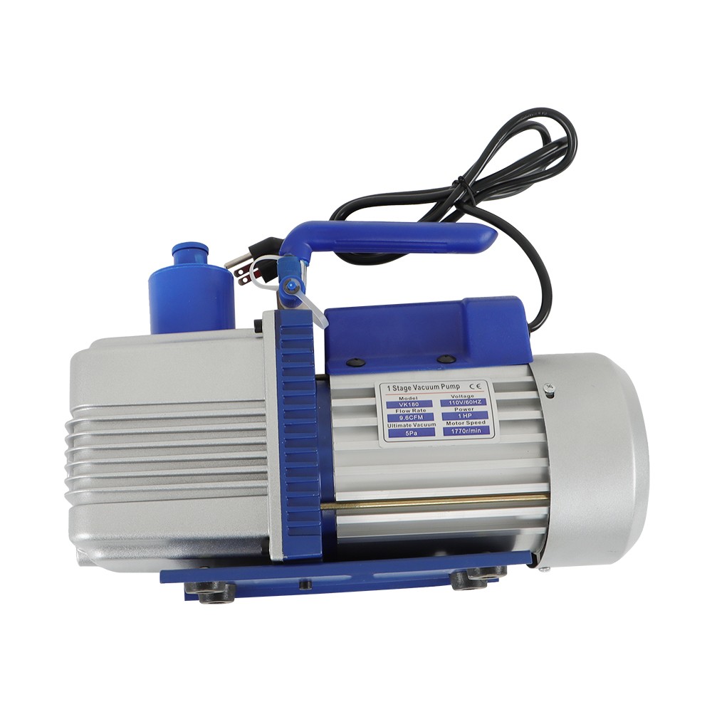 110V 9.6 CFM 1 HP Dual-Stage Rotary Vane HVAC Air Vacuum Pump For R12 R22 R134a