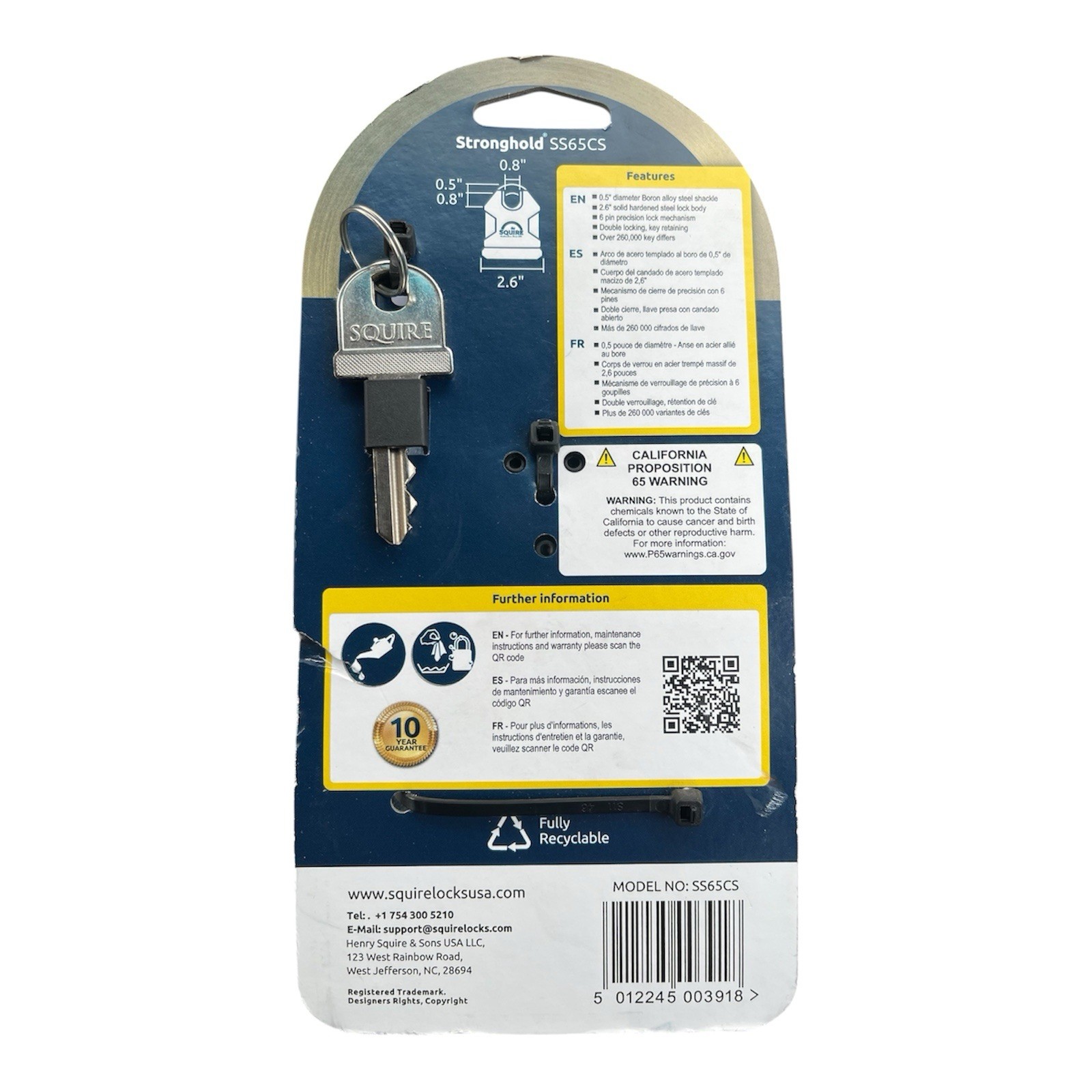 Squire Pro Max Stronghold SS65CS Strongest 2.5″ Padlock