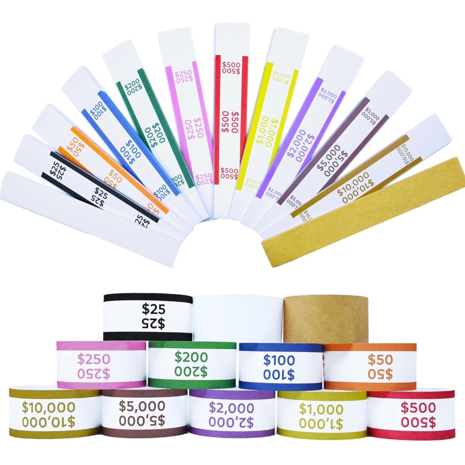 600Pcs Money Bands for Cash – Self-Adhesive Money Wrappers for Bills, Currency S