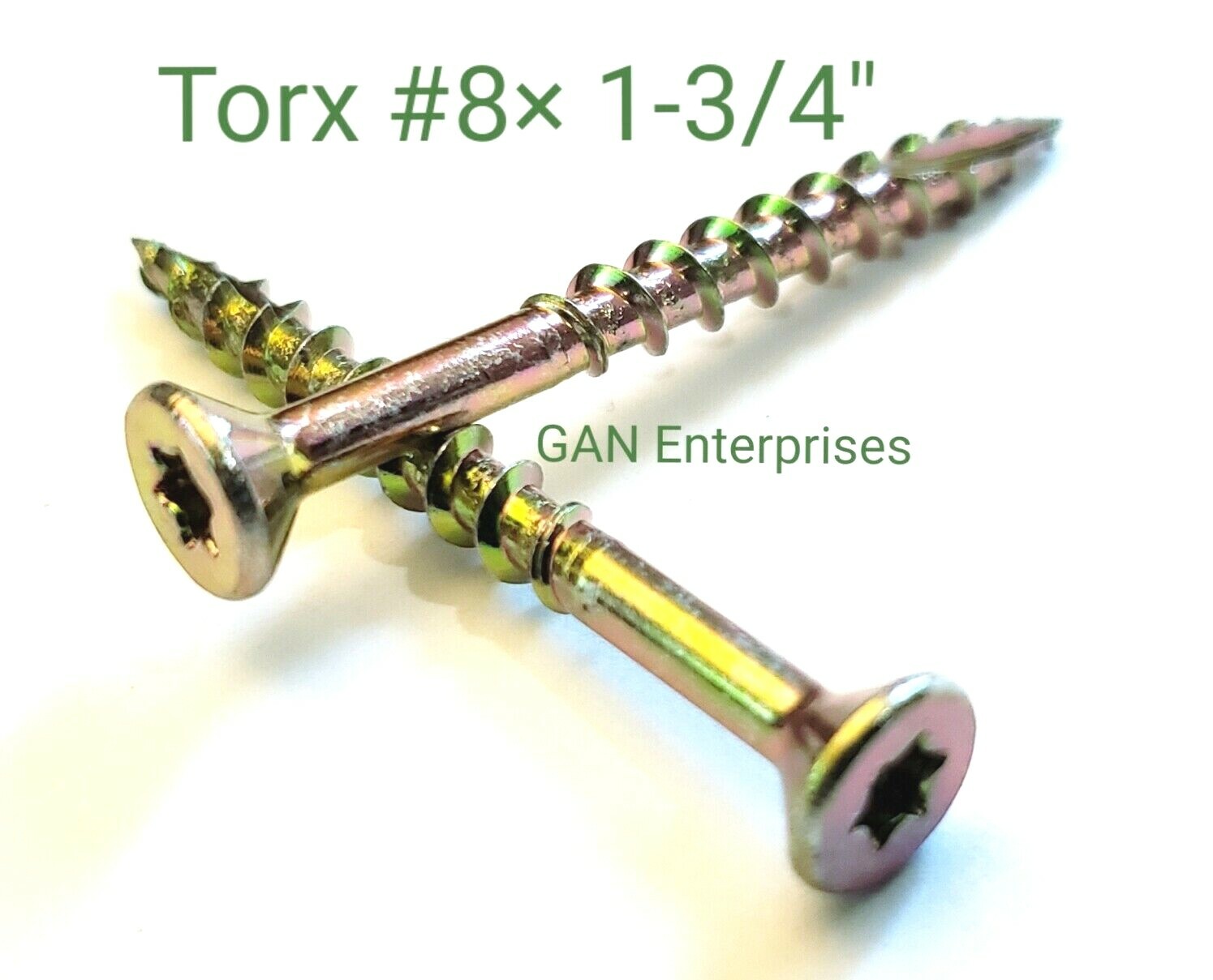 Torx 1-1/4 to 4″ Star Flat Head with nibs Yellow Zinc Type 17 Outdoor Wood Screw