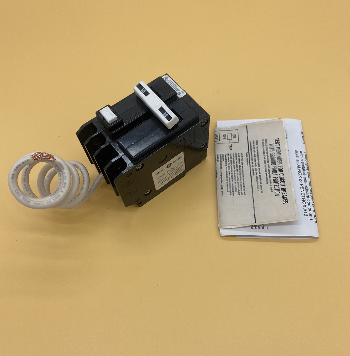GE THQL 2150GFT / GFCI 50 AMP DOUBLE POLE 240 VOLT GFCI CIRCUIT BREAKER- NEW