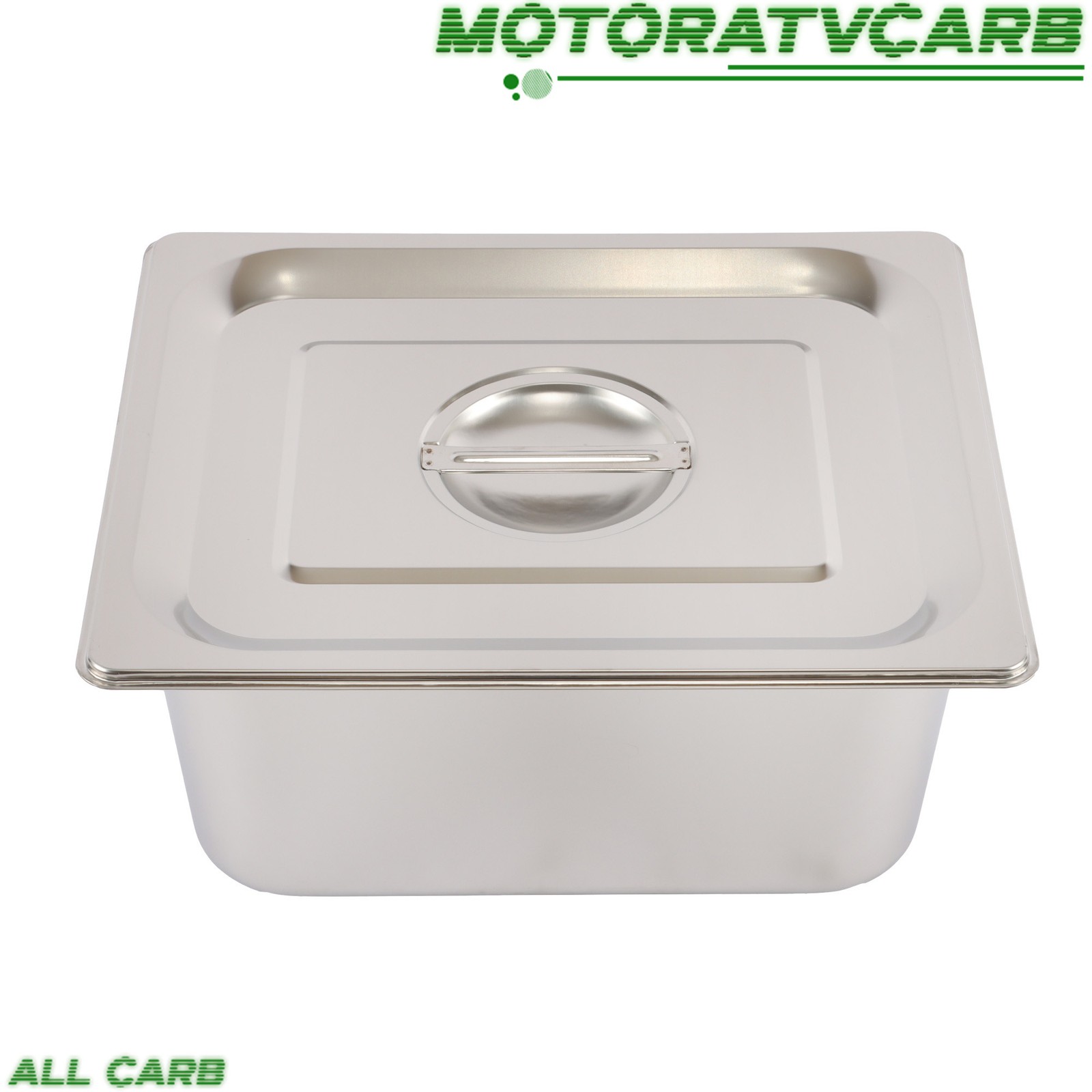 ALL-CARB 2 Stainless Steam Hotel Pans With Lids 1/2 Size 6″ Deep Thickened