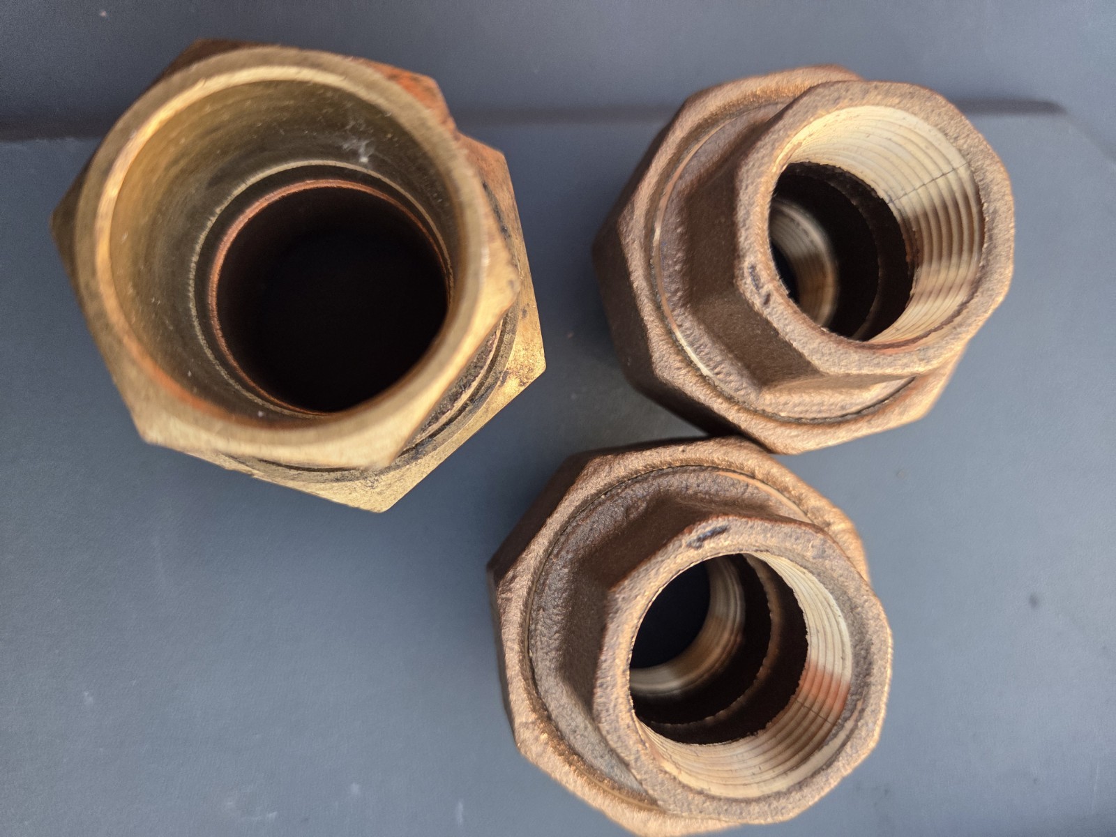 Lot of 3 NIBCO 3/4″ Bronze Pipe Union Fittings 125 Class Lead Free LF