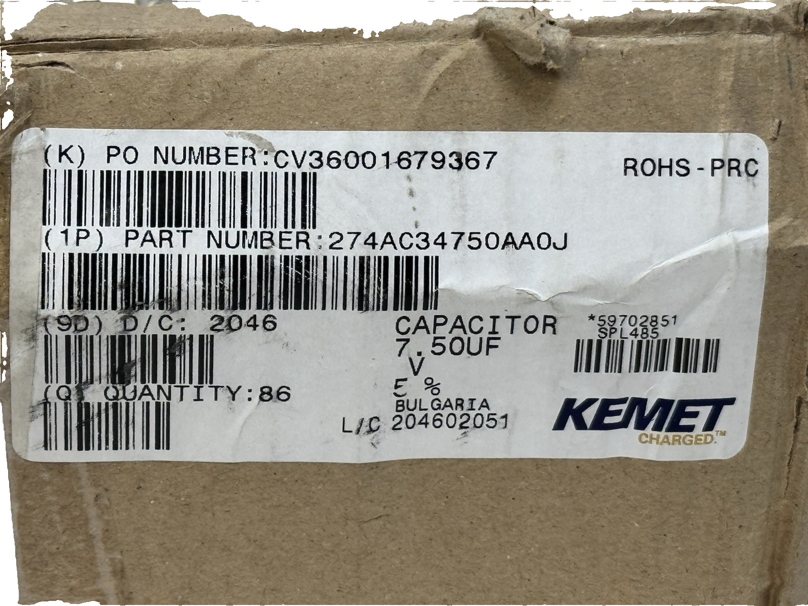 GENUINE ARCOTRONICS 1.27.4AC3 MKP 7.5uF 470Vac KEMET PREMIUM QUALITY CAPACITOR