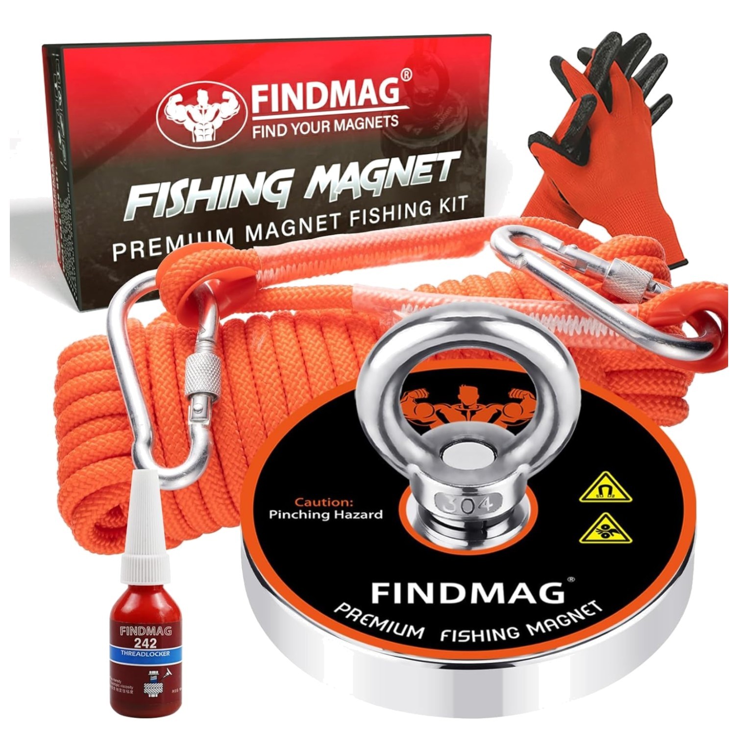 Professional Grade 1500 lb Fishing Magnet Kit | Super Strong