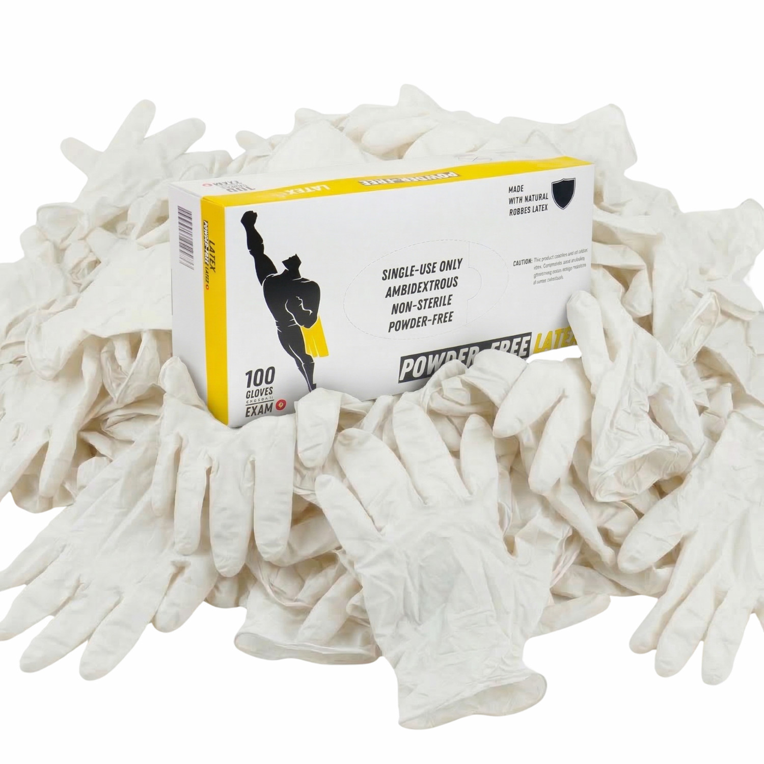 1000 Pcs Powder Free Latex Disposable Exam Gloves Large 4.5 Mil Natural Rubber