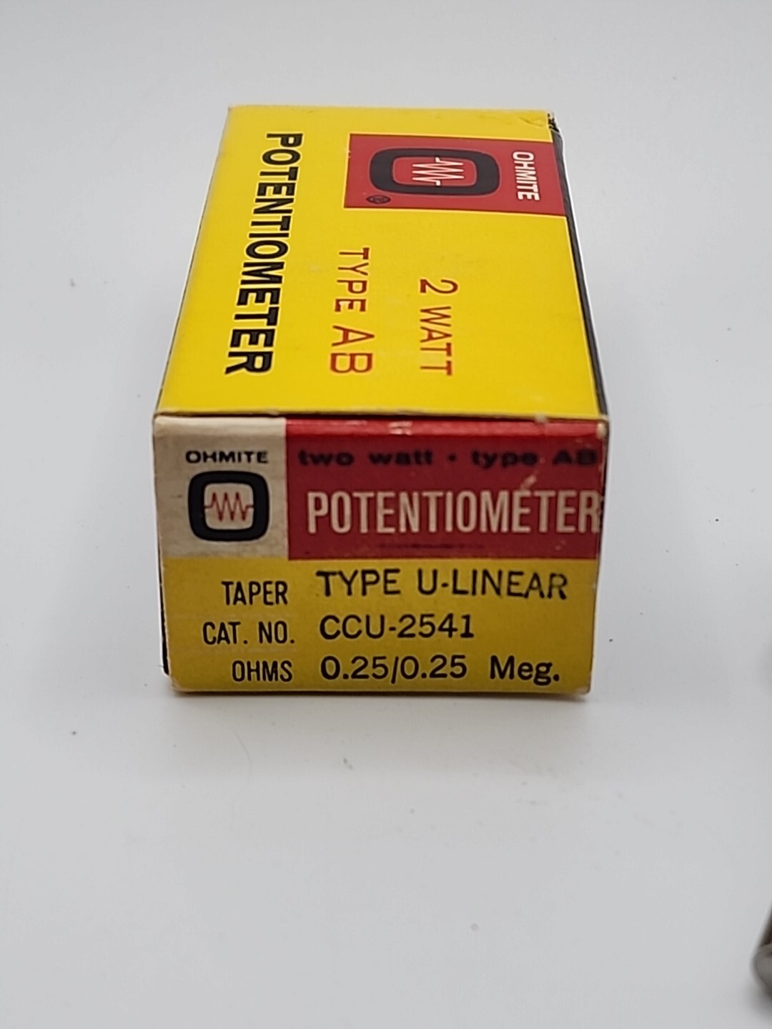 Ohmite CCU-2541 Potentiometer 2 Watt Type AB 0.25 Meg. OHMS Nos