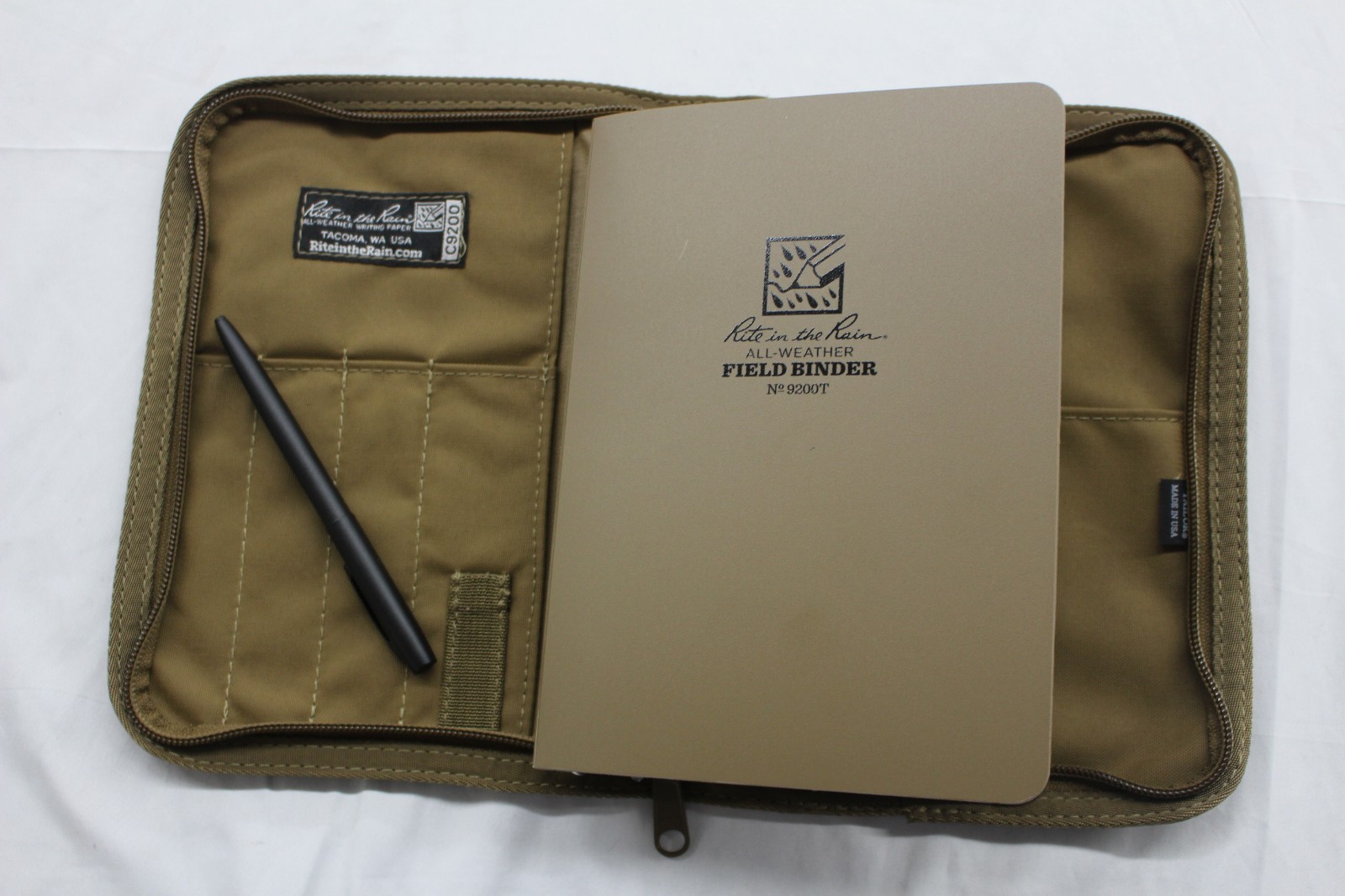 Rite in the Rain Tactical Field Ring Binder Kit NO 9200T-KIT CORDURA COVER TAN