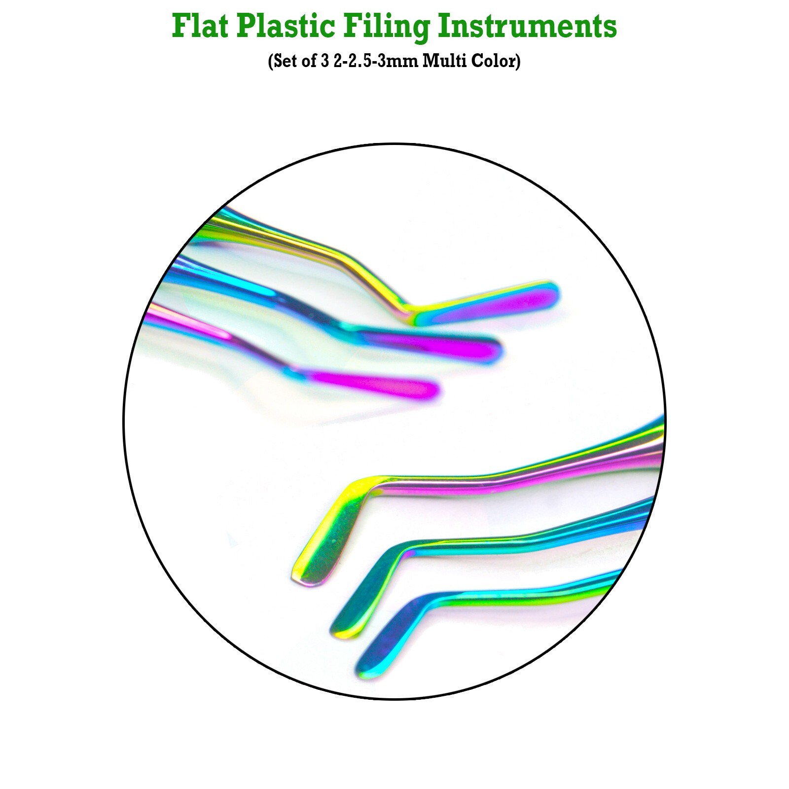 Set of 3 Dental Flat Plastic Filling Instruments Composite Multi Tip Restoration