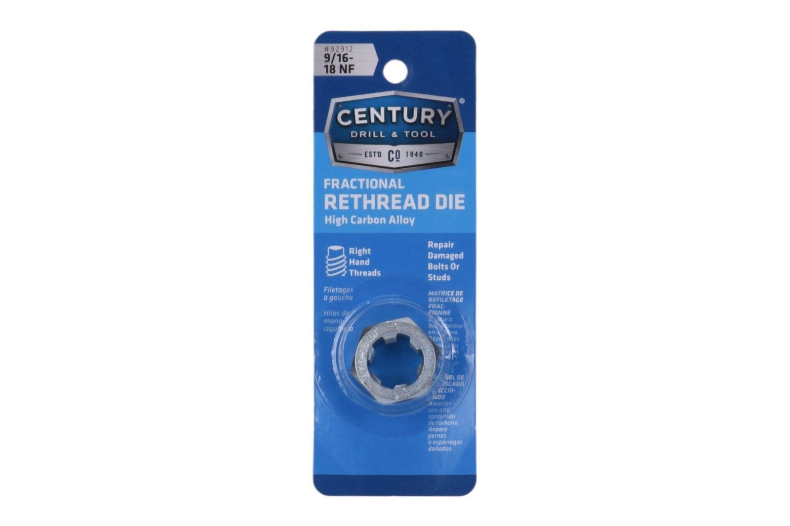 9 16 18 NF High Carbon Steel Rethreading Die for Repairing Damaged Threads