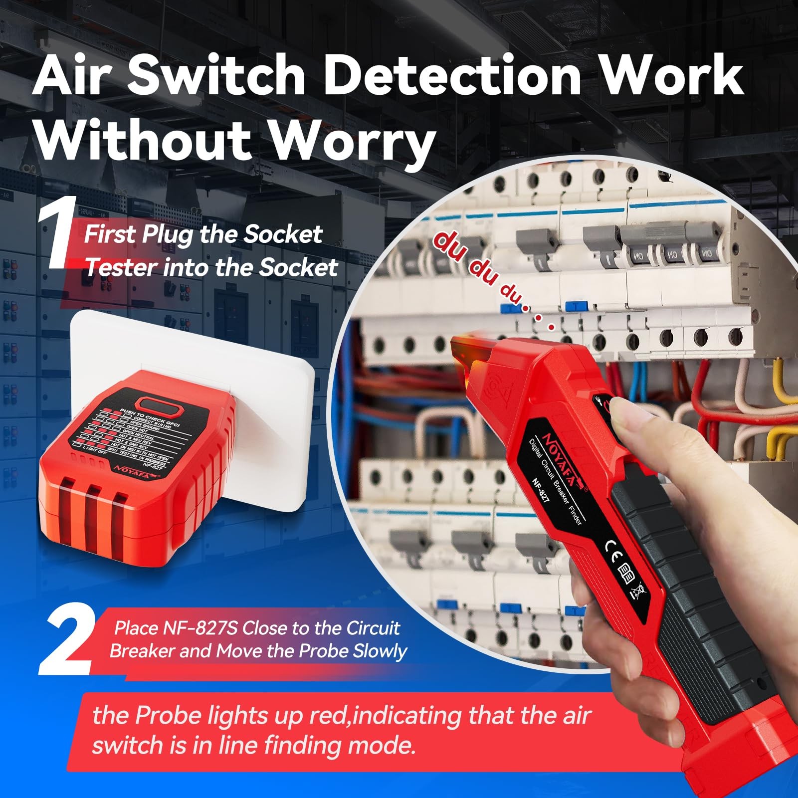 Best NOYAFA NF-827 Circuit Breaker Finder with 3 Accessories &GFCI Outlet Tester
