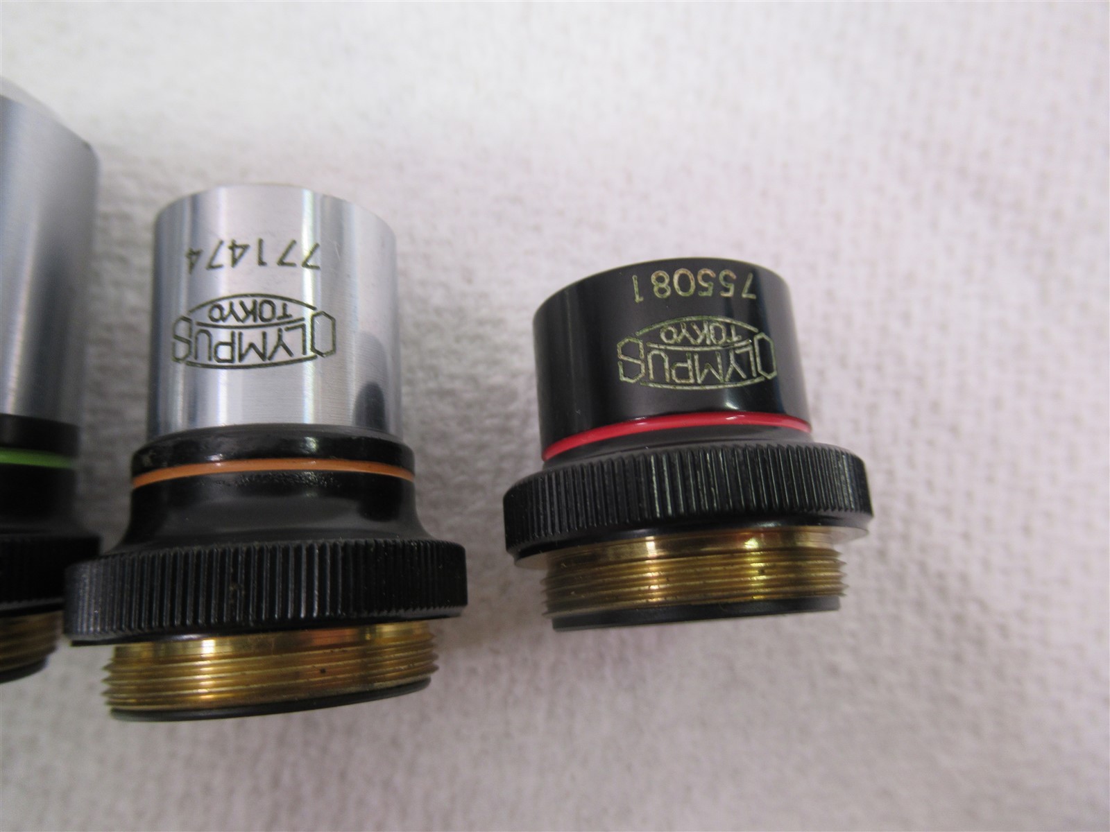 Vintage Olympus Microscope Objective Lens Lot 4x 10x 40x 100x Oil Japan RMS CH